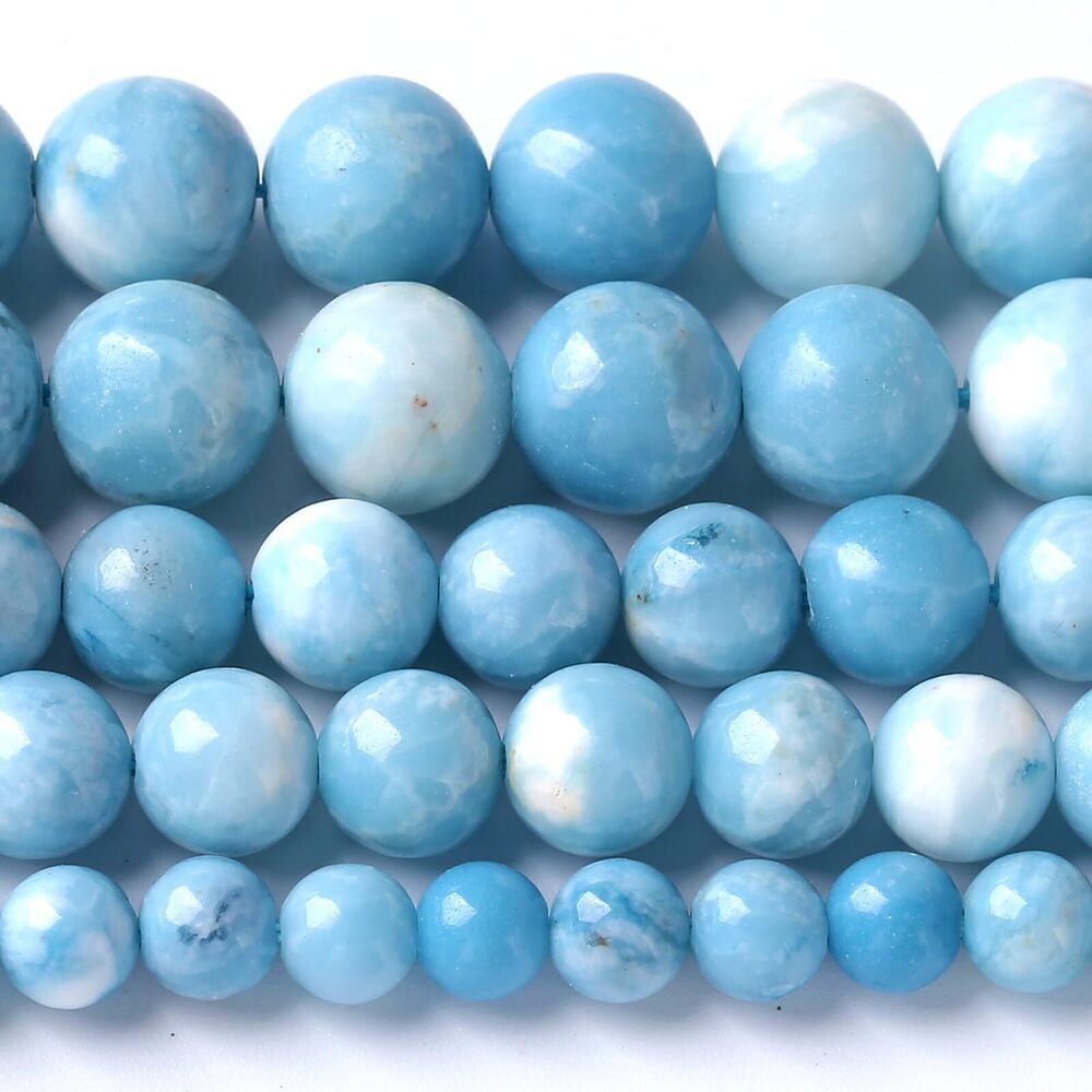 9447 4MM Natural Larimar Blue Gemstone Beads Stone Round Loose Beads